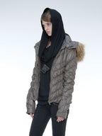 Quilted Down Jacket | Brown