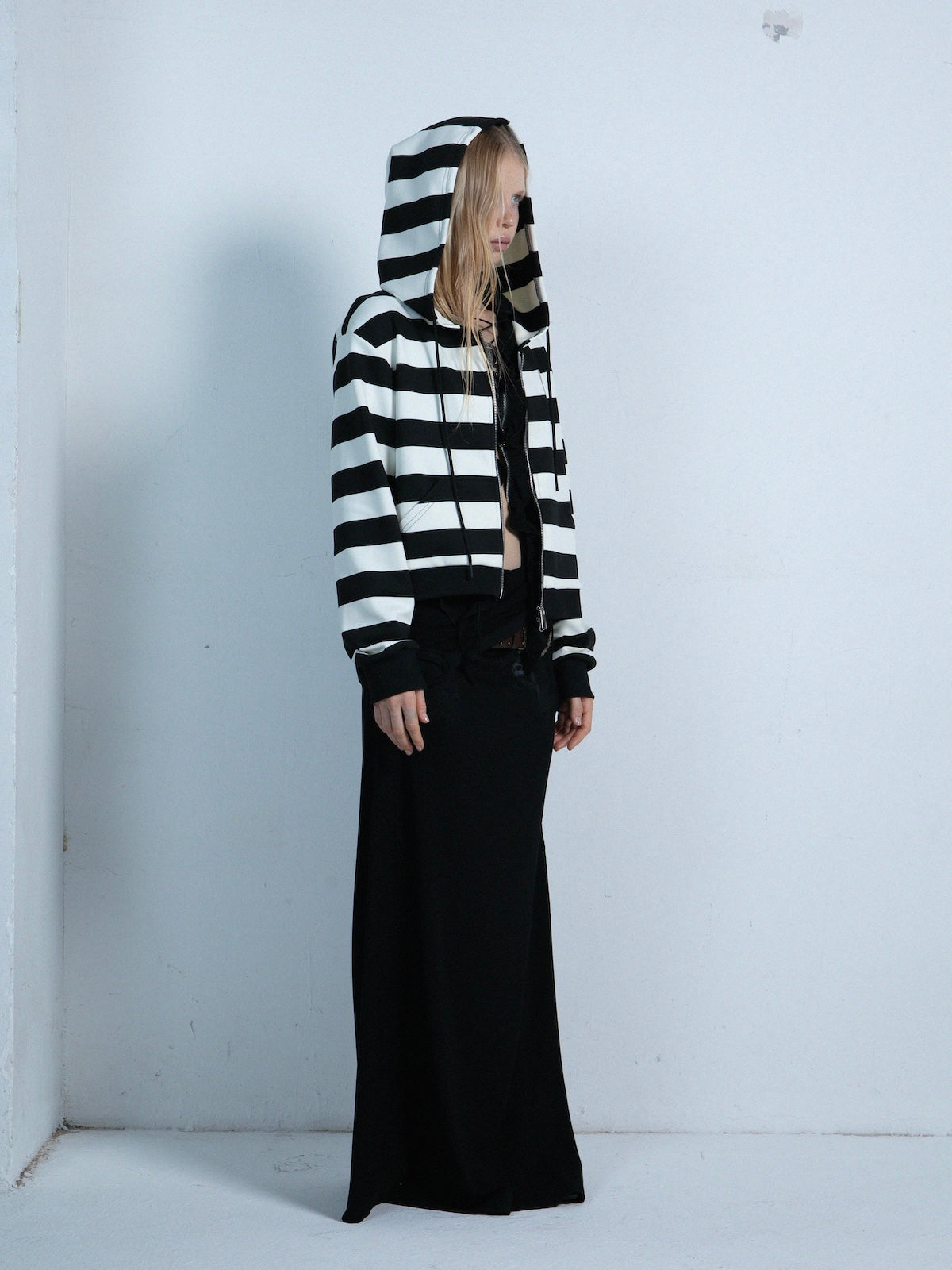 Striped Hoodie | Black & White