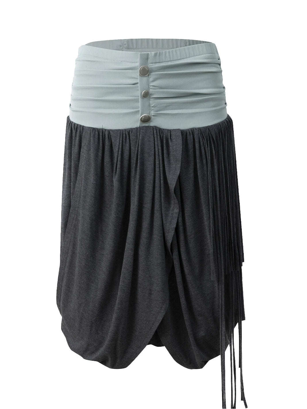Tulip Fringed Skirt | Blue & Dark Grey