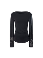 Studded Cuff Top | Black