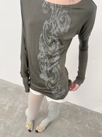 Baroque Slouch Top | Green