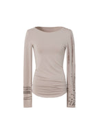 Studded Cuff Top | Sand