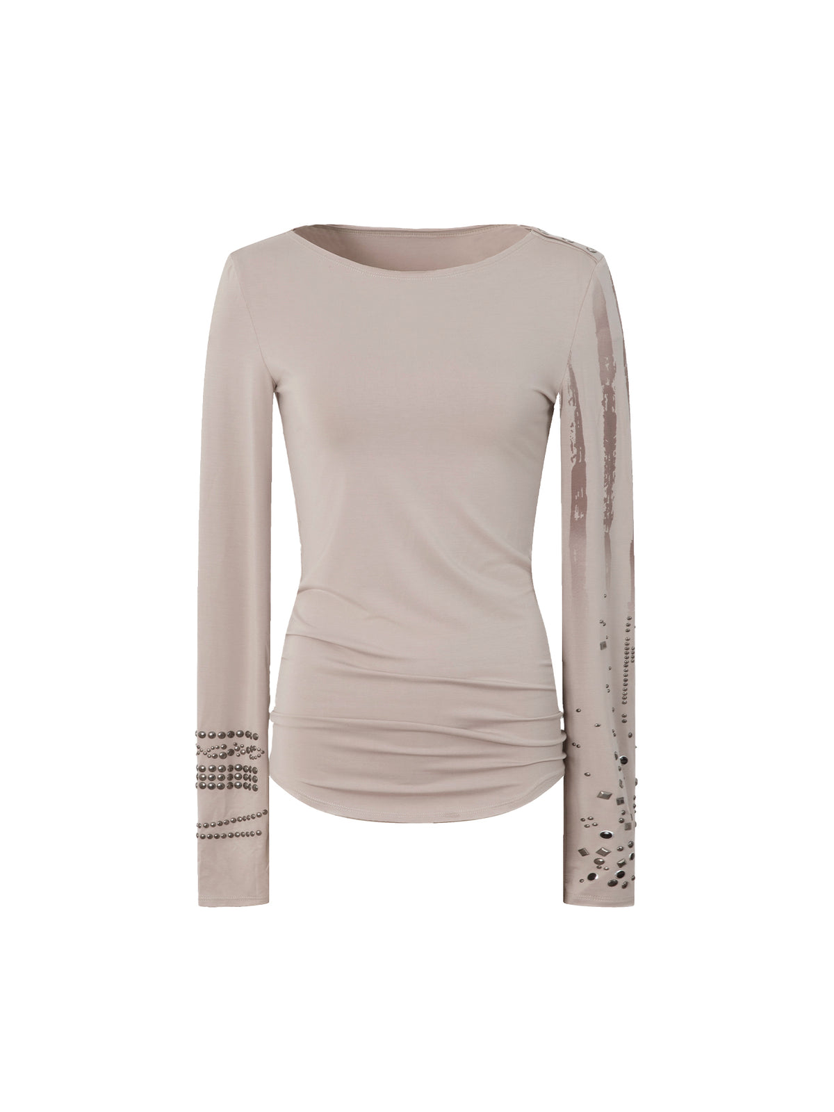 Studded Cuff Top | Sand