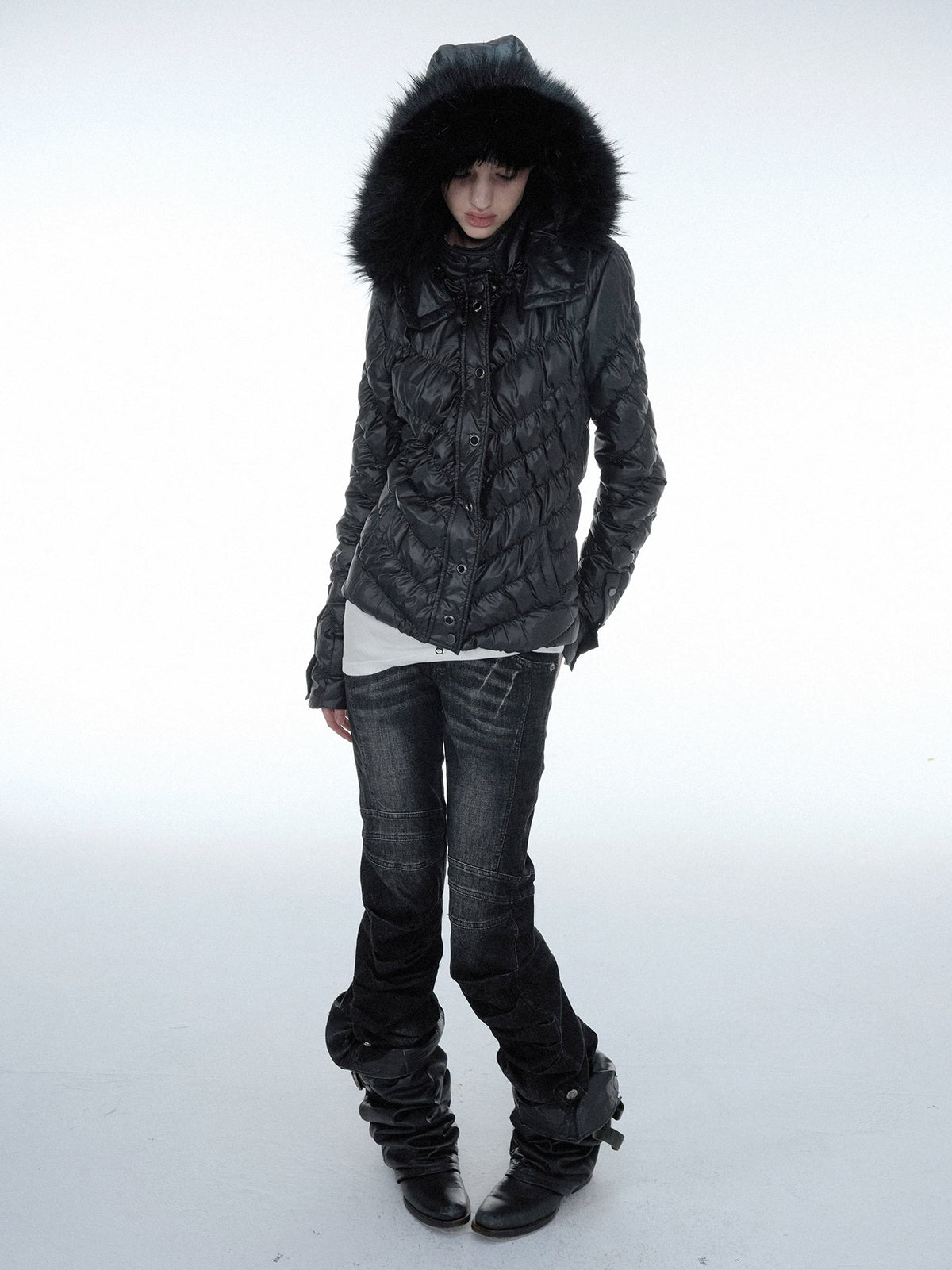 Quilted Down Jacket | Black