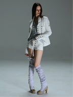 Ruched Shorts | White
