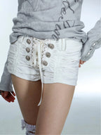 Ruched Shorts | White