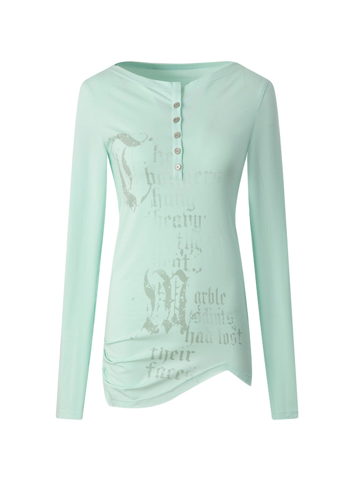 Graphic Henley Top  | Mint