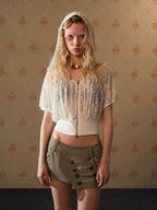 Midsummer Lace Cropped Hoodie