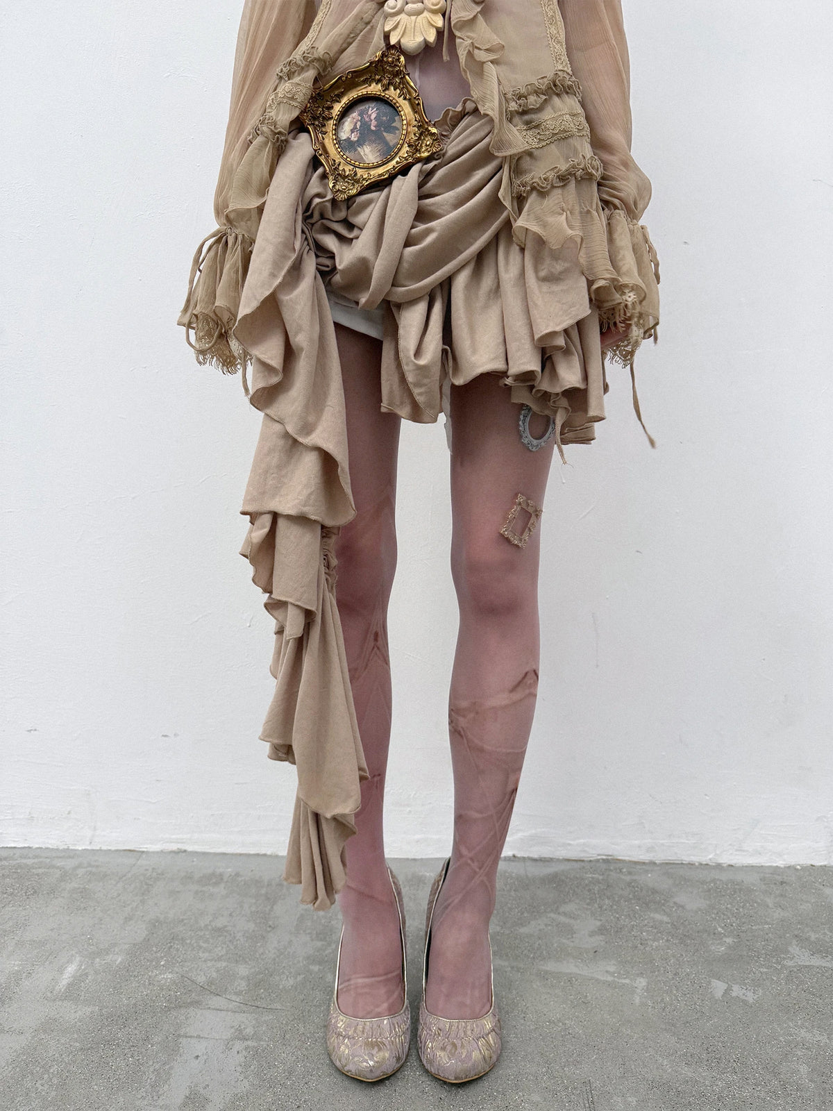 Cotton Ruffled Scarf | Sand