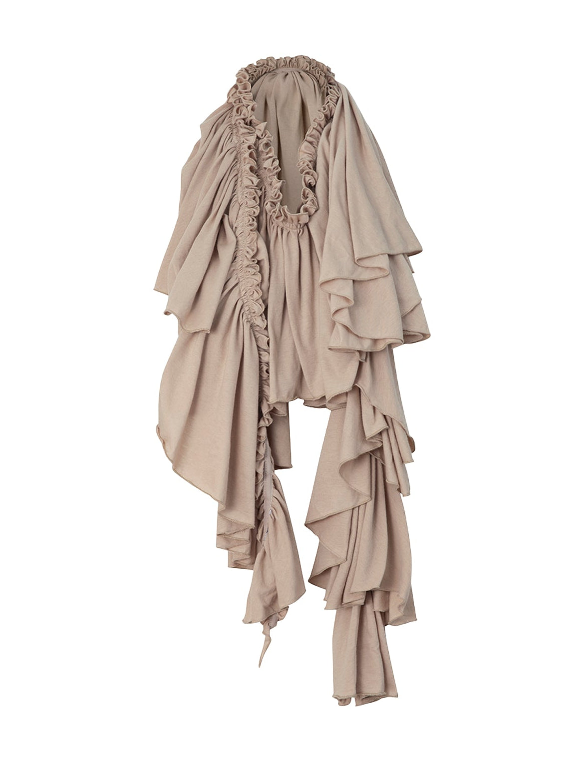 Cotton Ruffled Scarf | Sand