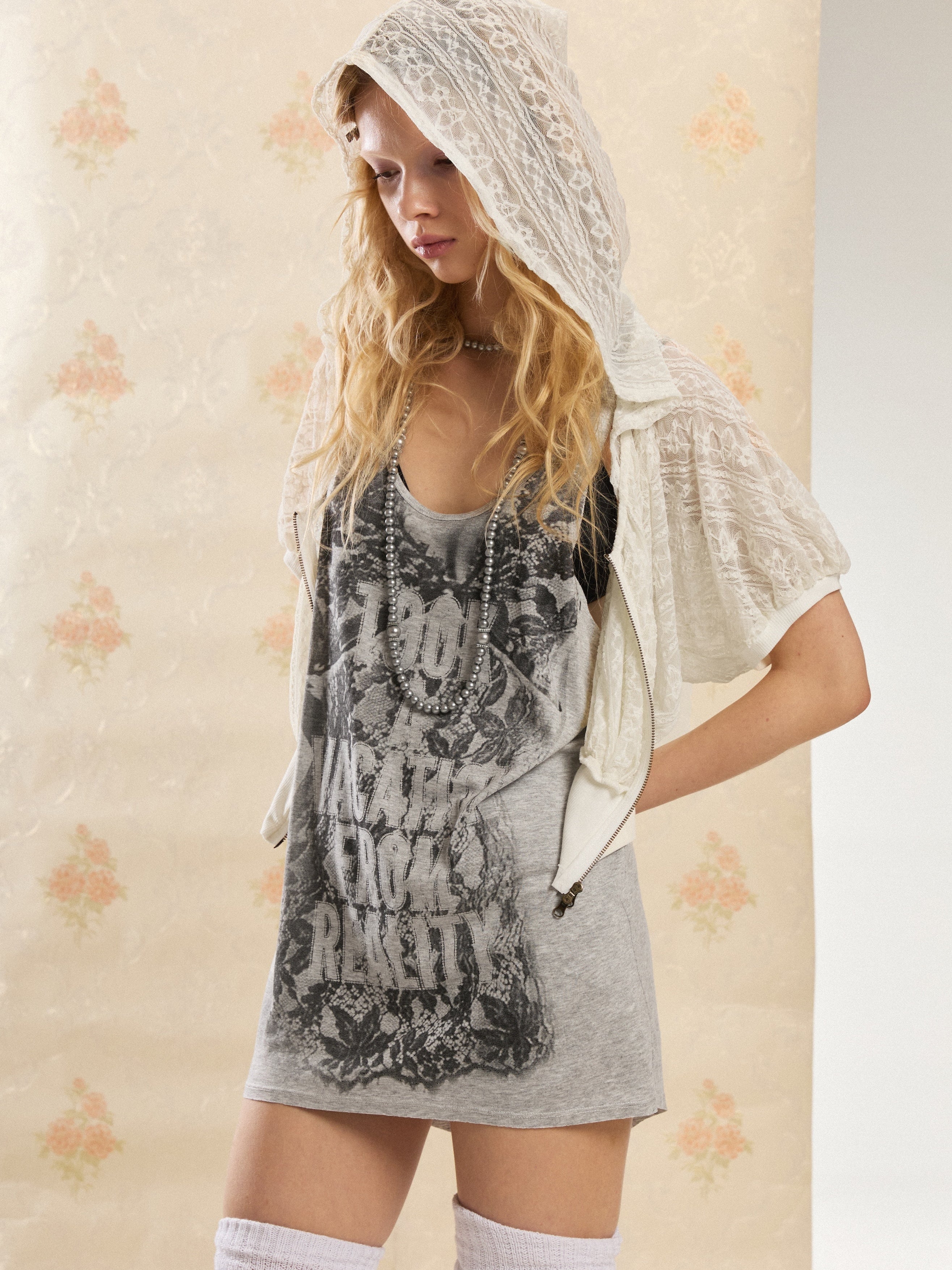 Midsummer Lace Cropped Hoodie
