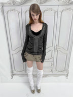 Aegis Studded Top, Long Sleeves | Grey