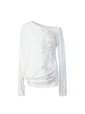 Baroque Slouch Top | White