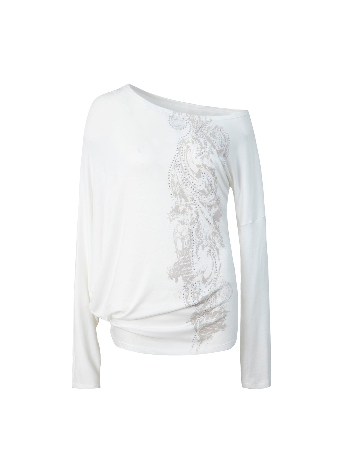 Baroque Slouch Top | White
