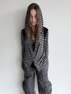 Layered Hooded Top  | Black