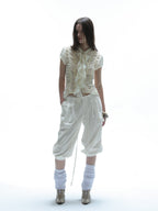 Ruffled Lace Blouse | Cream