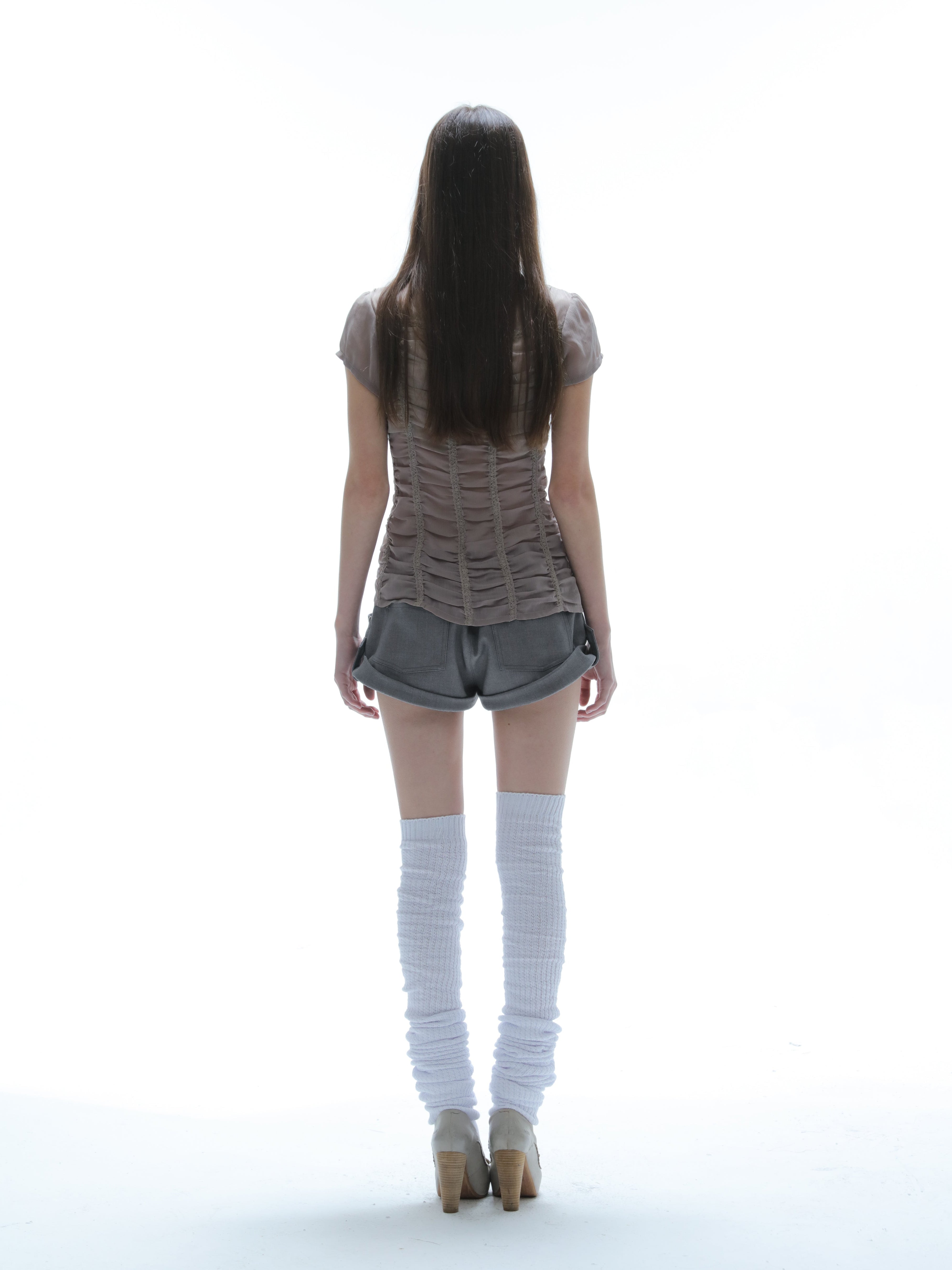 Ruffled Lace Blouse | Grey