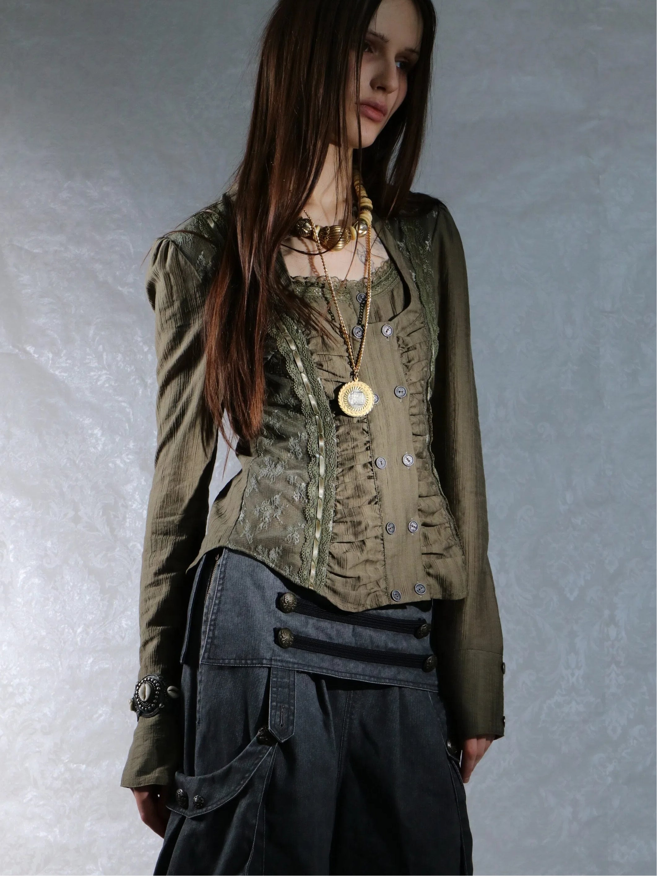 Artemis Lace Blouse | Green