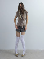 Ruffled Lace Blouse | Grey