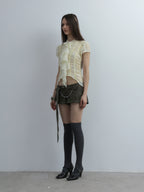 Ruffled Lace Blouse | Cream