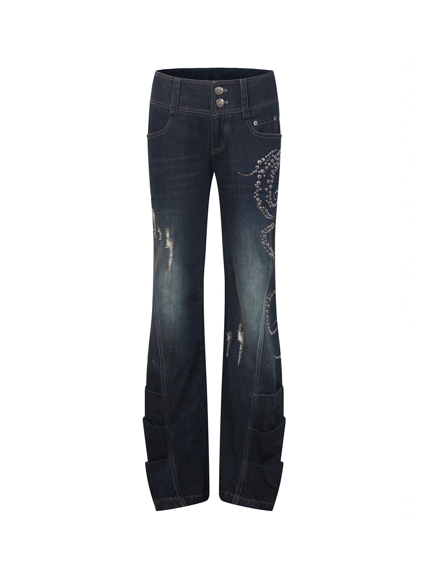 Swirl Studded Jeans